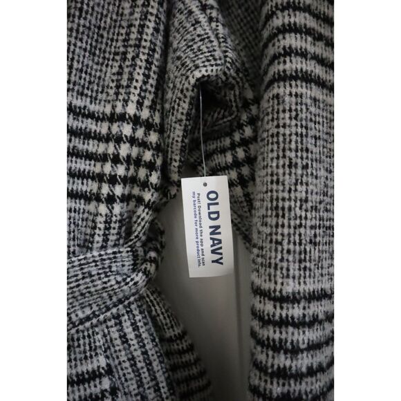 Old Navy 809503-001 Women's Sz XL Black Plaid Belted Overcoat - Picture 7 of 13